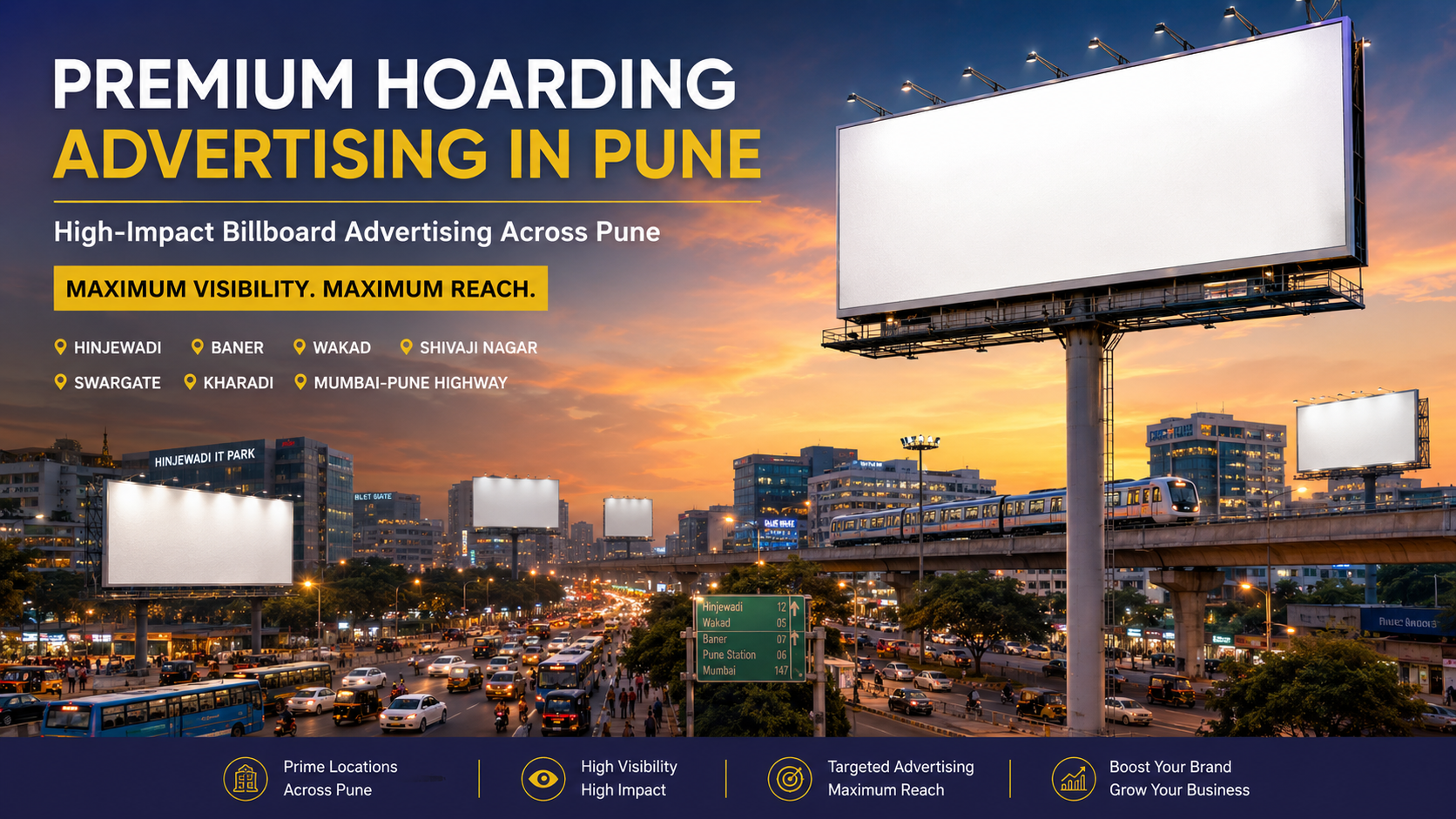 Premium Hoarding Advertising in Pune Brand Banao.Ai